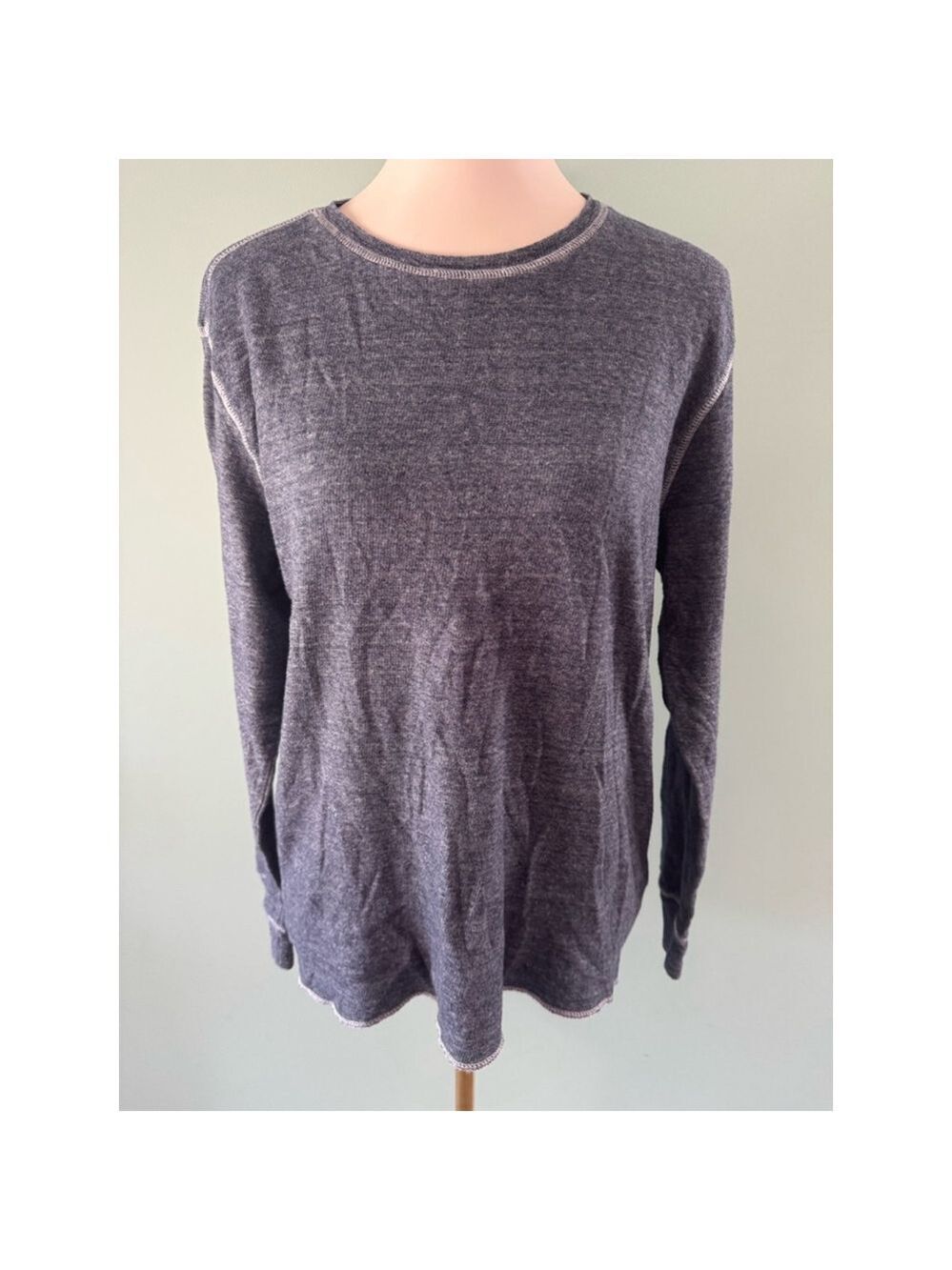 Men's Reclaim Long Sleeve T-Shirt Size L Blue Gray Cotton Casual